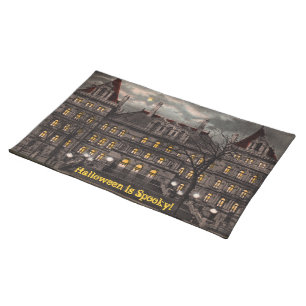 Spooky Mansion Cloth Halloween Placemat