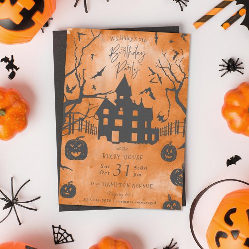 Spooky Mansion Halloween Birthday Party Invitation
