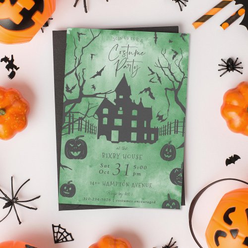 Spooky Mansion Halloween Costume Party Invitation