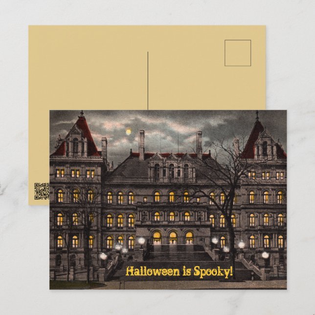 Spooky Mansion Halloween Postcard (Front/Back)