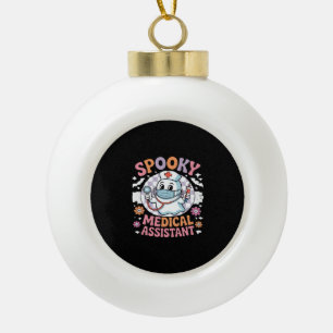 Spooky Medical Assistant Cute Halloween Essential Ceramic Ball Christmas Ornament