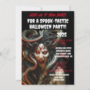 Spooky Medusa Halloween Party Scary Snakes Invitation