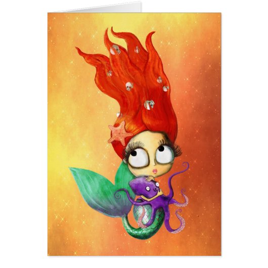 Spooky Mermaid with Octopus Cards (Front)