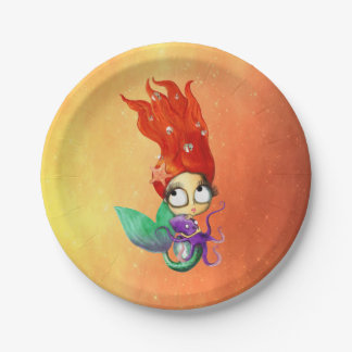 Spooky Mermaid with Octopus Paper Plates