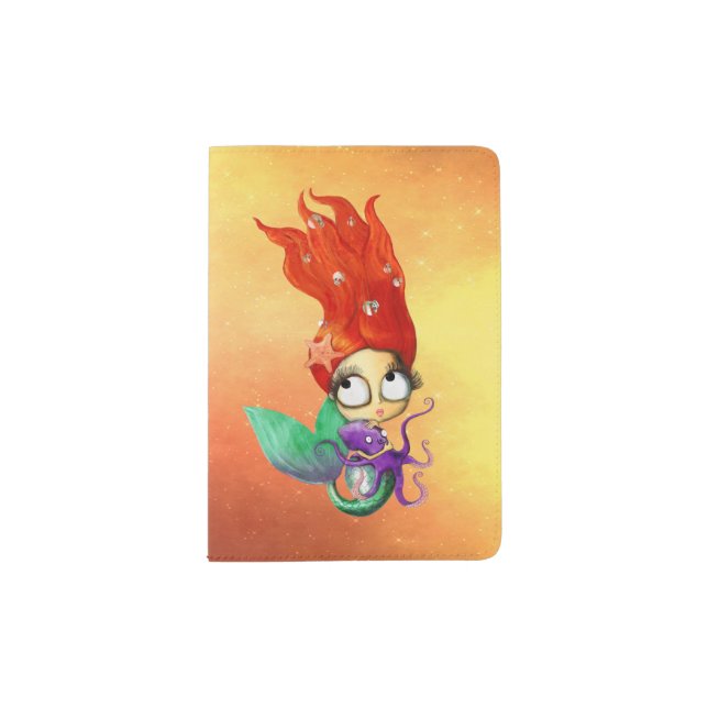 Spooky Mermaid with Octopus Passport Holder (Front)