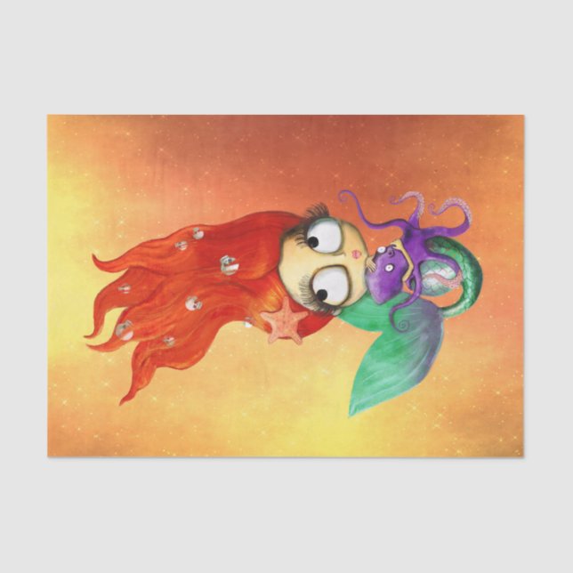 Spooky Mermaid with Octopus Tissue Paper (Front)