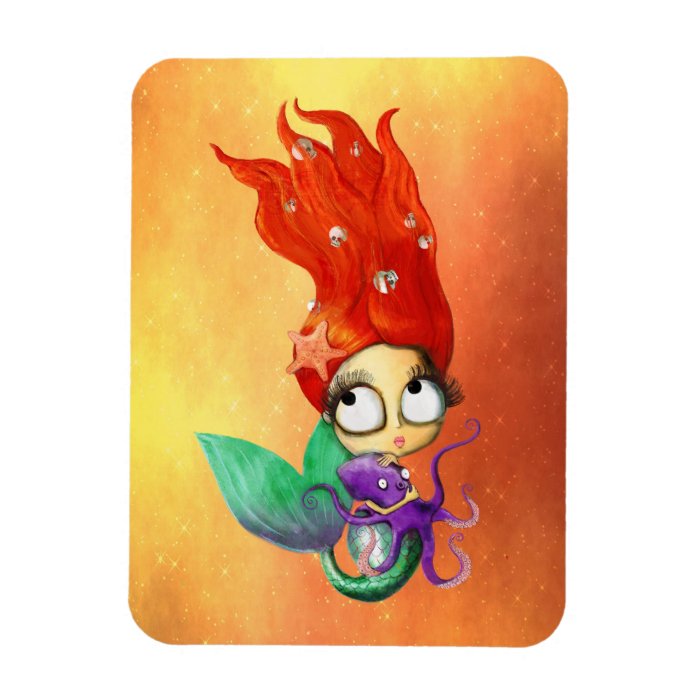 Spooky Mermaid with Octopus Vinyl Magnet