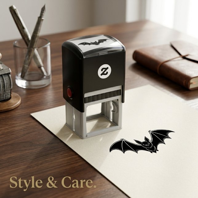Spooky Midnight Bat Custom Self Inking Stamp Desig (Spooky Midnight Bat Custom Self Inking Stamp Design)
