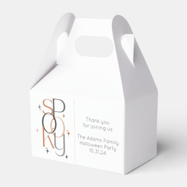 Spooky Minimal Retro Modern Aesthetic Halloween Favor Boxes (Front Side)