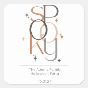 Spooky Minimal Retro Modern Aesthetic Halloween Square Sticker