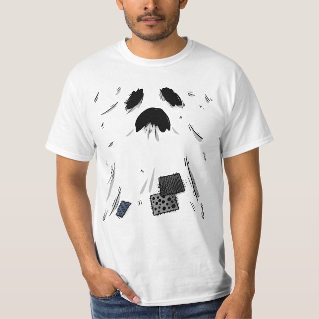 Spooky Minimalist Ghost Halloween T-Shirt (Front)