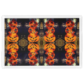Spooky Mirrored Jack-O-Lanterns Acrylic Tray