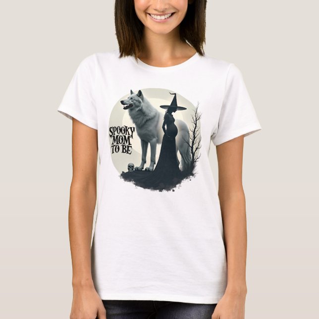 Spooky Mom To Be Baby Announcement T-Shirt (Front)