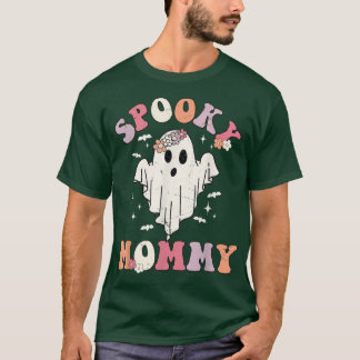 Spooky Mommy Matching Shirt Groovy Vintage Floral 
