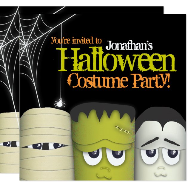 Spooky Monster & Friends Halloween Costume Party Invitation