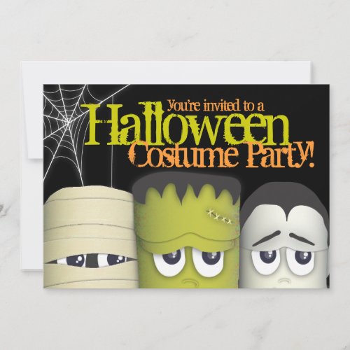 Spooky Monster &amp; Friends Halloween Costume Party Invitations