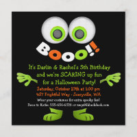 Spooky Monster Twin Birthday Invitations