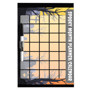 Spooky Month Planner/Calendar Dry Erase Board
