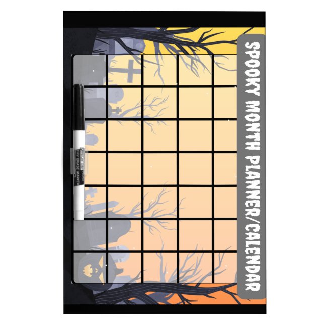 Spooky Month Planner/Calendar Dry Erase Board (Front)