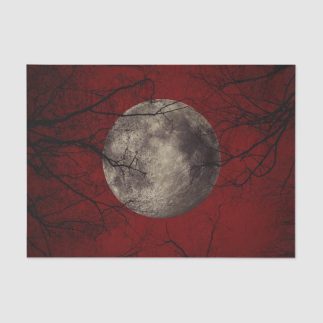 Spooky Moon Halloween Prints Tissue Paper (Front)