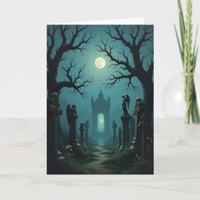 Spooky Moonlit Path Card (Front)