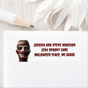 Spooky Mummy Halloween Ghoul Zombie Return Address Label