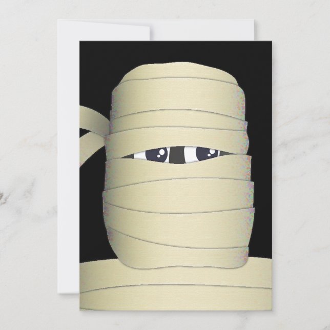 Spooky Mummy Head Halloween Party Invitation (Front)