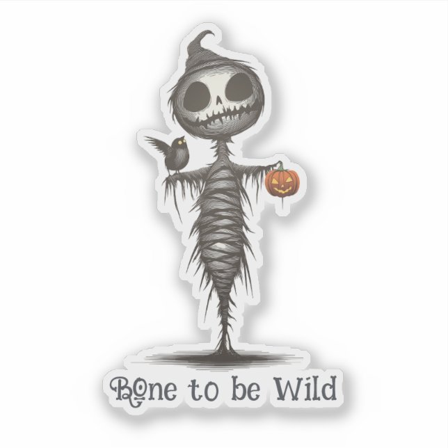 Spooky Mummy Scarecrow Sticker (Front)
