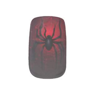 Spooky Mysterious Black Halloween Spider Minx Nail Art