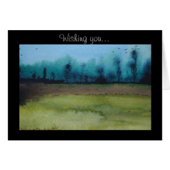 Spooky Mystic Woodland Landscape Blank Art Card by artoriginals at Zazzle