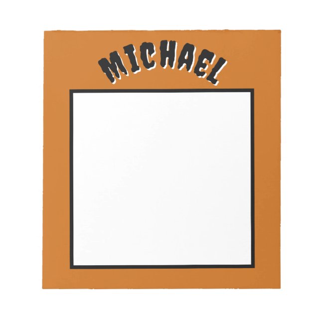 Spooky Name Notepad (Dark Orange & Black) (Front)