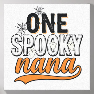 Spooky Nana Halloween Ghost Vintage Shirt Design_1 Canvas Photo Tile