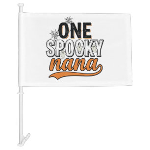 Spooky Nana Halloween Ghost Vintage Shirt Design_1 Car Flag