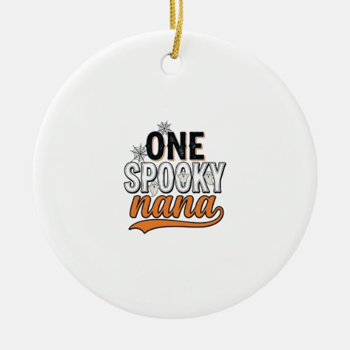 Spooky Nana Halloween Ghost Vintage Shirt Design_1 Ceramic Ornament