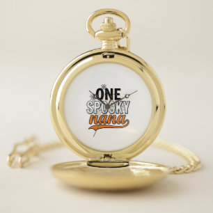 Spooky Nana Halloween Ghost Vintage Shirt Design_1 Pocket Watch