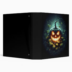Spooky nature glowing Halloween pumpkin 3 Ring Binder