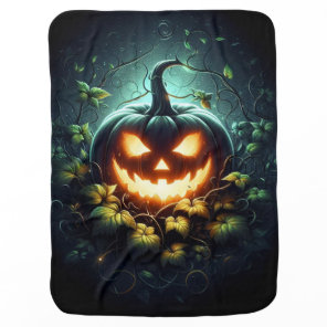 Spooky nature glowing Halloween pumpkin Baby Blanket