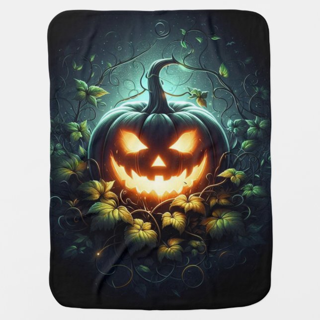 Spooky nature glowing Halloween pumpkin Baby Blanket (Front)
