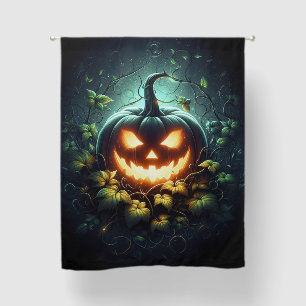 Spooky nature glowing Halloween pumpkin Blackout Curtains