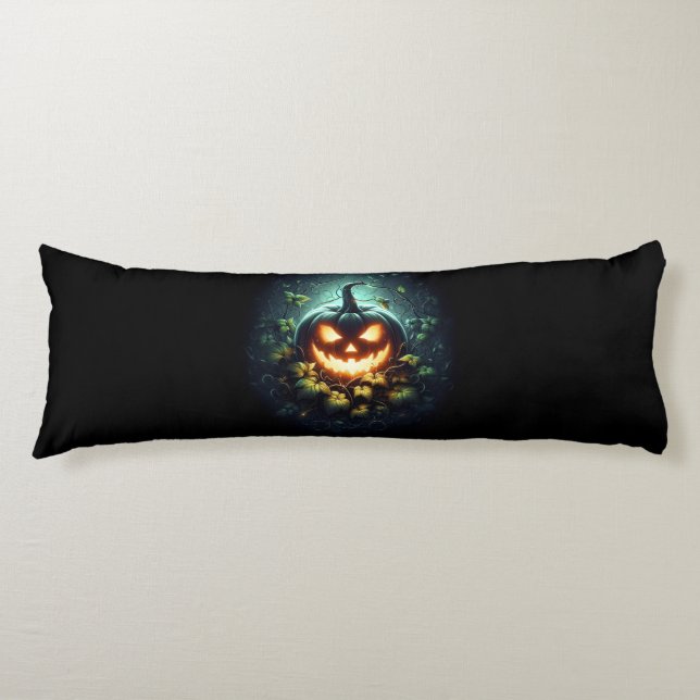 Spooky nature glowing Halloween pumpkin Body Pillow (Front)