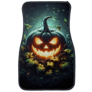 Spooky nature glowing Halloween pumpkin Car Floor Mat