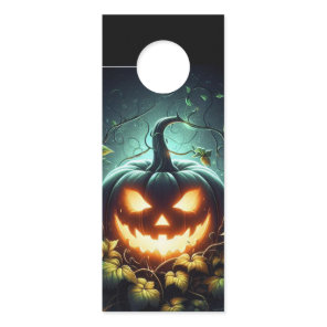 Spooky nature glowing Halloween pumpkin Door Hanger
