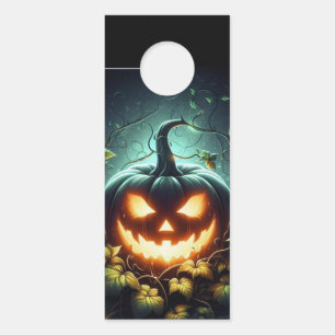 Spooky nature glowing Halloween pumpkin Door Hanger