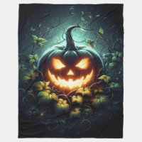 Spooky nature glowing Halloween pumpkin
