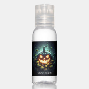 Spooky nature glowing Halloween pumpkin Hand Sanitizer