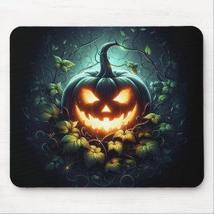 Spooky nature glowing Halloween pumpkin Mouse Pad