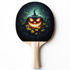 Spooky nature glowing Halloween pumpkin Ping Pong Paddle