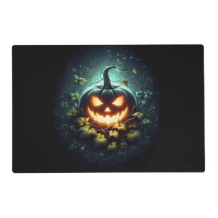 Spooky nature glowing Halloween pumpkin Placemat