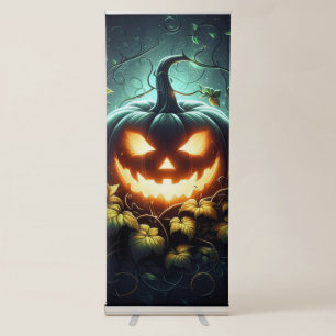 Spooky nature glowing Halloween pumpkin Retractable Banner