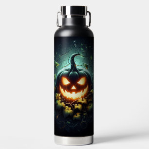 Spooky nature glowing Halloween pumpkin Water Bottle